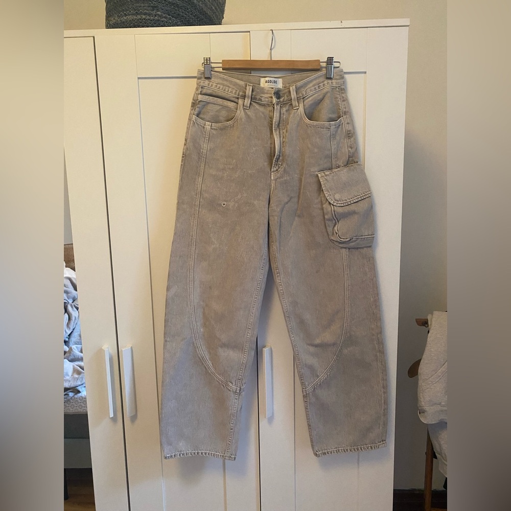 Agolde beige cargo denim